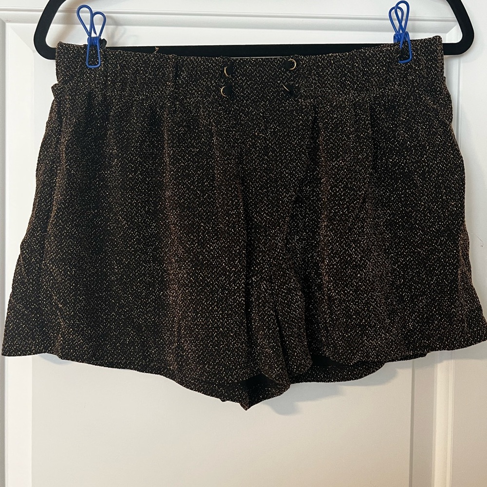 Black and gold glitter shorts